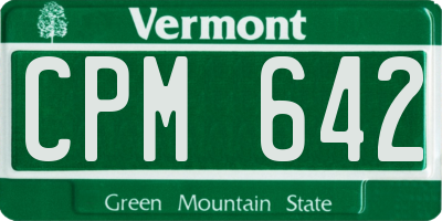 VT license plate CPM642