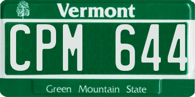 VT license plate CPM644