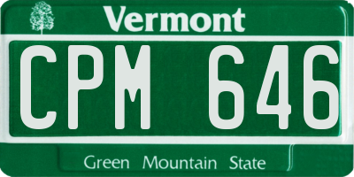 VT license plate CPM646