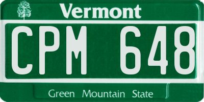 VT license plate CPM648