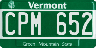VT license plate CPM652