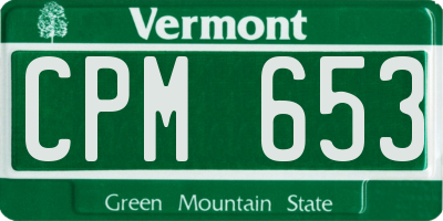 VT license plate CPM653