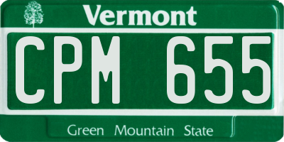 VT license plate CPM655