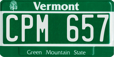 VT license plate CPM657