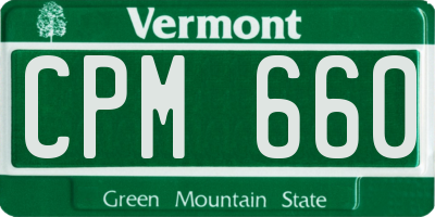 VT license plate CPM660