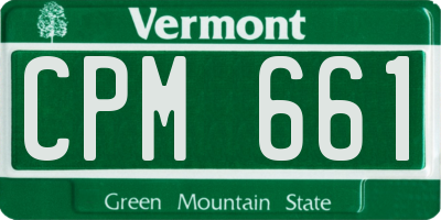 VT license plate CPM661