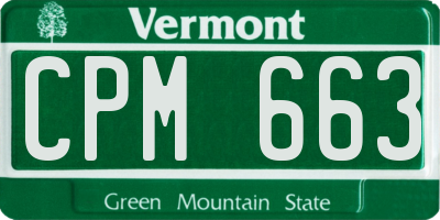 VT license plate CPM663