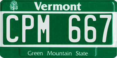 VT license plate CPM667