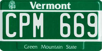 VT license plate CPM669