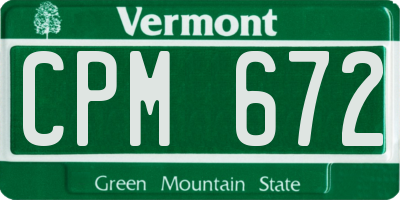 VT license plate CPM672