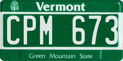 VT license plate CPM673