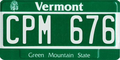 VT license plate CPM676