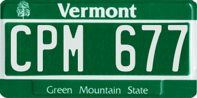 VT license plate CPM677