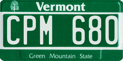 VT license plate CPM680