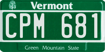 VT license plate CPM681