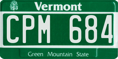 VT license plate CPM684