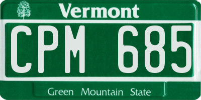 VT license plate CPM685