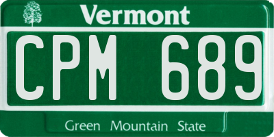 VT license plate CPM689