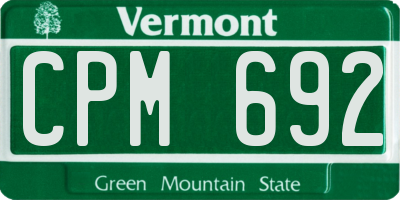 VT license plate CPM692