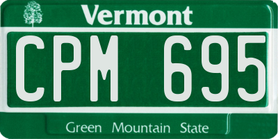VT license plate CPM695