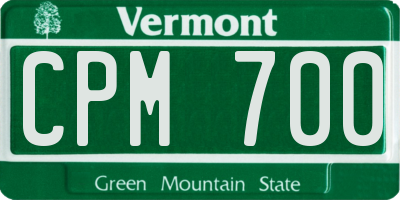 VT license plate CPM700