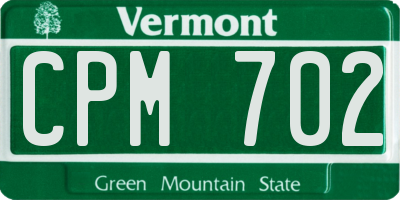 VT license plate CPM702