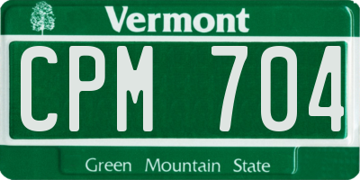 VT license plate CPM704