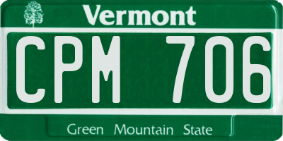 VT license plate CPM706