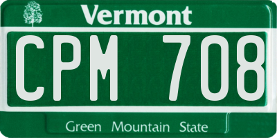 VT license plate CPM708