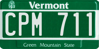 VT license plate CPM711