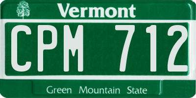 VT license plate CPM712