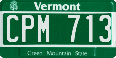 VT license plate CPM713