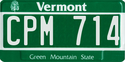 VT license plate CPM714