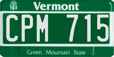 VT license plate CPM715