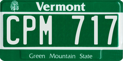 VT license plate CPM717