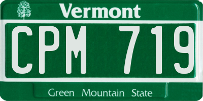 VT license plate CPM719