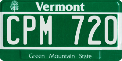 VT license plate CPM720