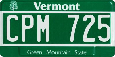 VT license plate CPM725