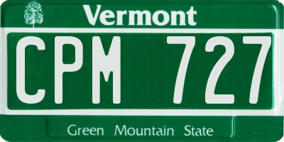 VT license plate CPM727