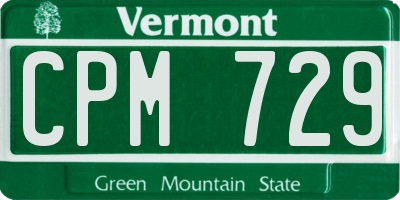 VT license plate CPM729