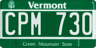VT license plate CPM730