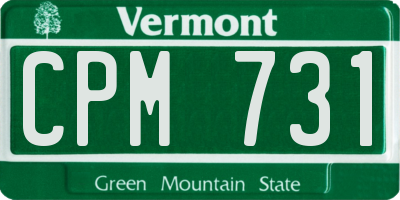 VT license plate CPM731