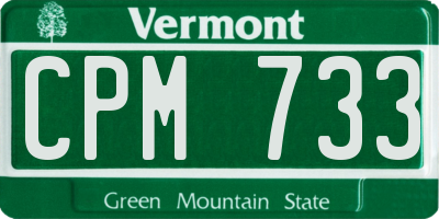 VT license plate CPM733