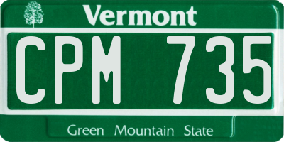 VT license plate CPM735