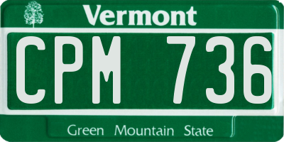 VT license plate CPM736