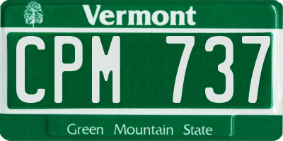 VT license plate CPM737