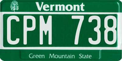 VT license plate CPM738