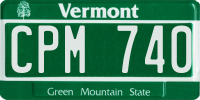 VT license plate CPM740