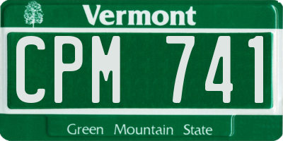 VT license plate CPM741