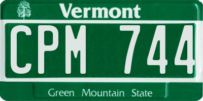 VT license plate CPM744